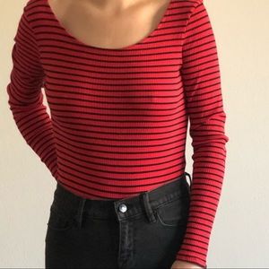Red striped bodysuit